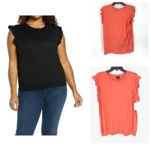 Halogen Flutter Sleeve Top 2X NWT